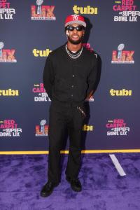 Denzel Ward at the Tubi Red Carpet during Super Bowl LIX at Caesars Superdome on February 09, 2025 in New Orleans, Louisiana.