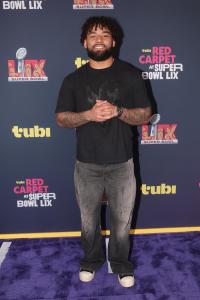 Kyren Williams at the Tubi Red Carpet during Super Bowl LIX at Caesars Superdome on February 09, 2025 in New Orleans, Louisiana.