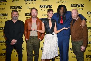 Anders Strome, Aaron Paul, Eiza González, Flying Lotus, Scott Shooman at "Ash" Premiere at Paramount Theatre during the SXSW Conference & Festivals on March 11, 2025 in Austin, Texas.