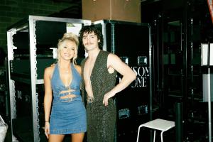 Megan Maroney and Benson Boone Backstage at Rolling Stone's Future of Music Showcase during SXSW held at ACL Live at the Moody Theater on March 11, 2025 in Austin, Texas.