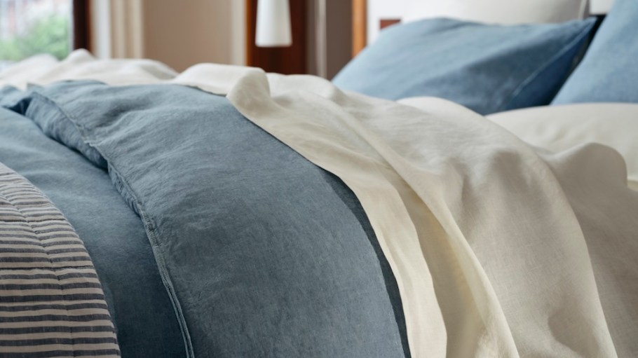 Each piece is crafted from 100 percent Certified European Flax™.