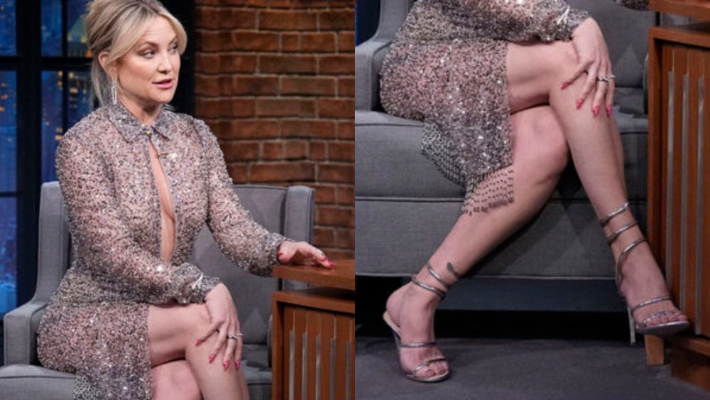 Kate Hudson on "Late Night with Seth Meyers" on March 3, 2025.