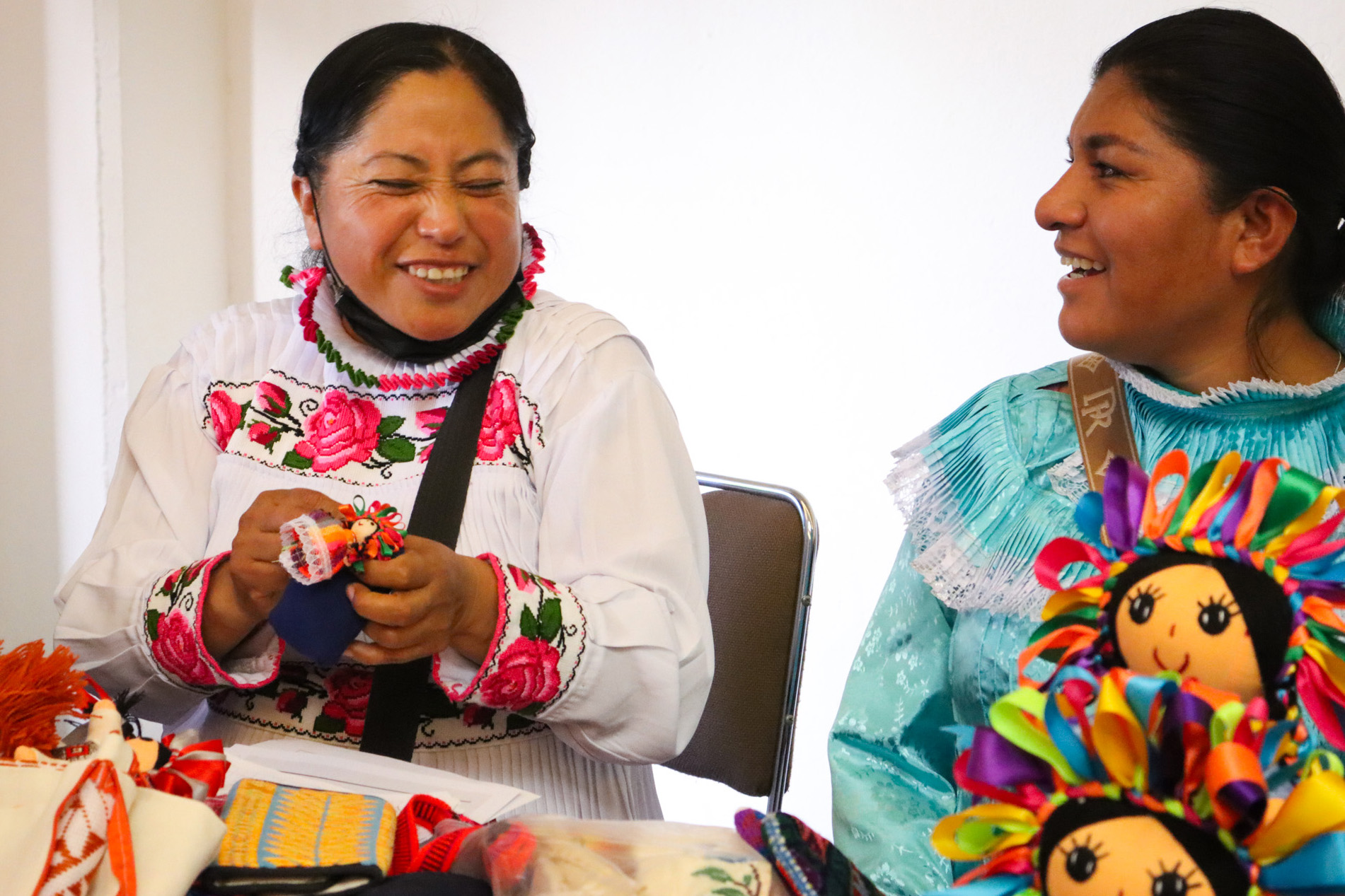 Women artisans enrolled in the Prada Group and UNFPA training program in Mexico.
