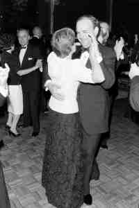 Sydelle Shaw dances with Burt Tansky during an event at the American Museum of Natural History in New York City in 1986.