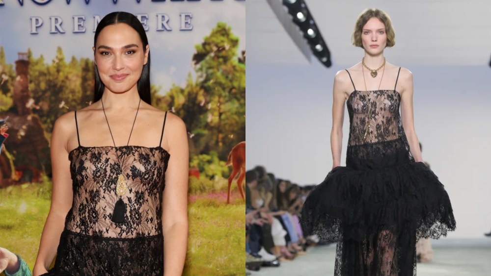 Gal Gadot poses for photos ahead of the "Snow White" premiere. A look from Chloé's fall 2025 ready-to-wear collection.