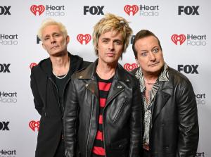 Mike Dirnt, Billie Joe Armstrong, Tré Cool of Green Day at the 2025 iHeartRadio Music Awards held at the Dolby Theatre on March 17, 2025 in Los Angeles, California.