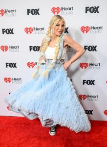 Tori Spelling at the 2025 iHeartRadio Music Awards held at the Dolby Theatre on March 17, 2025 in Los Angeles, California.
