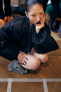 Backstage at Matières Fécales Fall 2025 Ready-to-Wear Collection at Paris Fashion Week
