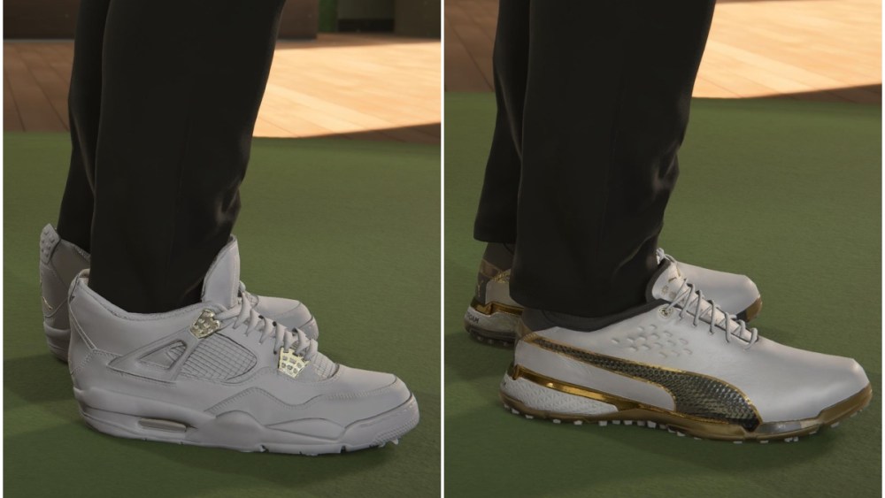 Air Jordan 4 and Puma golf shoes in PGA Tour 2K25