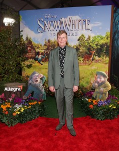 LOS ANGELES, CALIFORNIA - MARCH 15: Jeff Morrow joins Sneezy & Sleepy at the Allegra activation on the red carpet for Disney's "Snow White" premiere at El Capitan Theatre on March 15, 2025 in Hollywood, California. The Allegra activation asks what Sneezy and Sleepy would be like if they weren't sneezy or sleepy. (Photo by Phillip Faraone/Getty Images for Allegra)