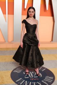 Raffey Cassidy at the 2025 Vanity Fair Oscar Party Hosted By Radhika Jones held at Wallis Annenberg Center for the Performing Arts on March 02, 2025 in Beverly Hills, California.