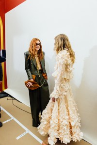 Backstage at Zimmermann Fall 2025 Ready-to-Wear Collection at Paris Fashion Week