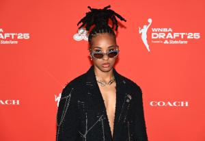Aziaha James at The WNBA Draft 2025 held at The Shed on April 14, 2025 in New York, New York.