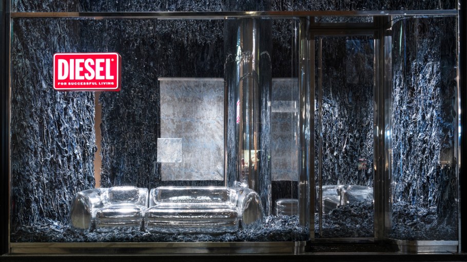 The Diesel Living 2025 set up at Milan Design Week.