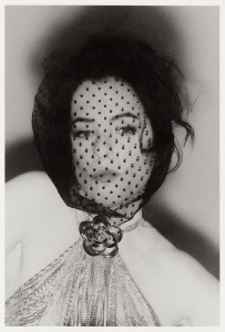 Rabanne silver mesh metal top. Jennifer Behr veil.