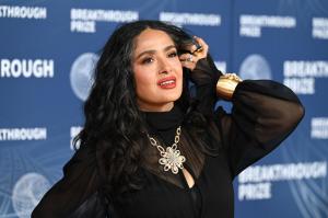 Salma Hayek at The 11th Breakthrough Prize Ceremony held at Barker Hanger on April 05, 2025 in Santa Monica, California.