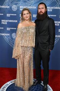 Kate Hudson, Danny Fujikawa at The 11th Breakthrough Prize Ceremony held at Barker Hanger on April 05, 2025 in Santa Monica, California.