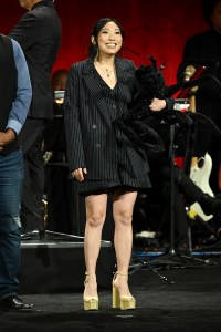 Awkwafina at the Universal Pictures and Focus Features Presentation as part of CinemaCon 2025 held at The Colosseum on April 02, 2025 in Las Vegas, Nevada.