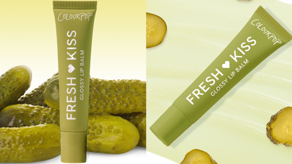 ColourPop's April Fool's prank: a Fresh Kiss Glossy Lip Balm in Dill Pickle flavor.