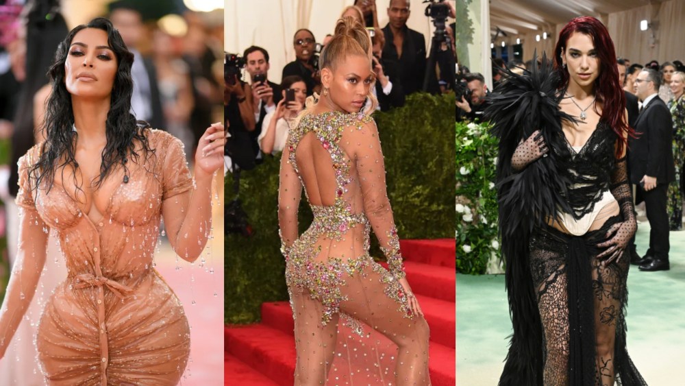(L-R): Beyoncé, Kim Kardashian and Janelle Monáe at the Met Gala.