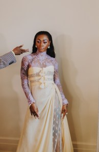 A look at  Sha'carri Richardson getting ready for in Met Gala 2025 with Valentino