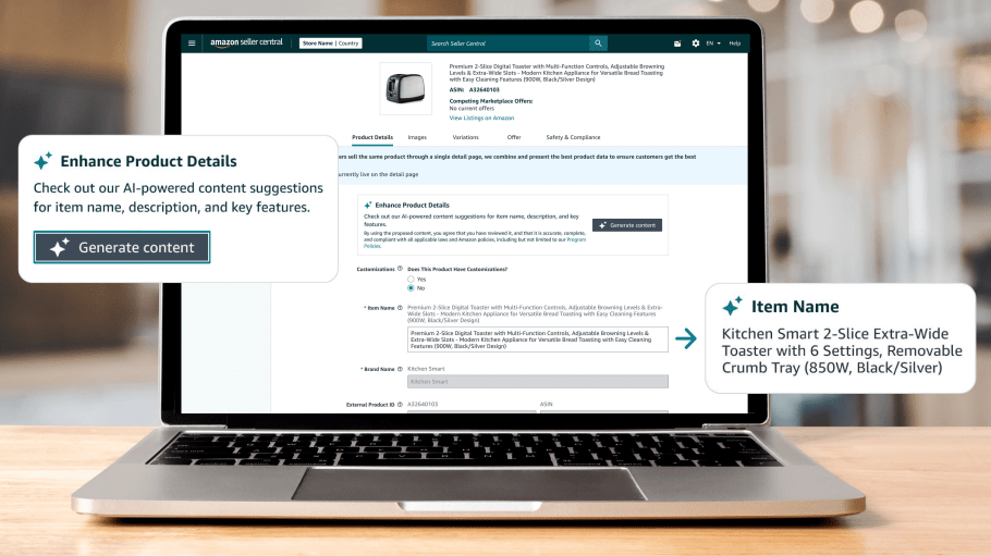 Amazon's new Enhance My Listing (EML) tool.