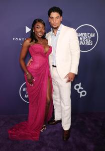 JaNa Craig, Kenny Rodriguez at the 2025 American Music Awards held at the Fontainebleau Las Vegas on May 26, 2025 in Las Vegas, Nevada.