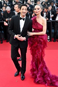 Adrien Brody, Georgina Chapman at the "Vie Privée" Premiere during The 78th Cannes Film Festival at Palais des Festivals on May 20, 2025 in Cannes, France.