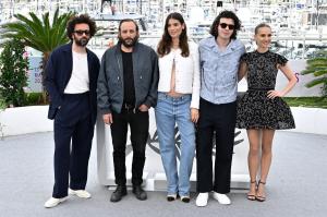 William Lebghil, Vincent Macaigne, Alma Jodorowsky, Ugo Bienvenu, Natalie Portman at the “Arco” Photocall during The 78th Cannes Film Festival at Palais des Festivals on May 16, 2025 in Cannes, France.