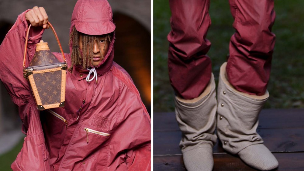 Jaden Smith at the Louis Vuitton Cruise 2026 show held at the Palais des Papes on May 22, 2025 in Avignon, France, closeup on the slouchy boots.