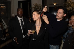 Hailey Bieber at The Carlyle Hotel before the 2025 Met Gala: "Superfine: Tailoring Black Style" held at the Metropolitan Museum of Art on May 5, 2025 in New York, New York.