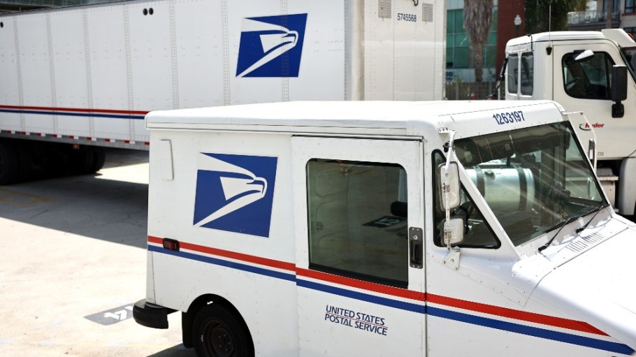 U.S. Postal Service trucks.
