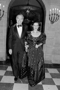 Leonard Lauder and Evelyn Lauder attend a party at the Lauder residence in New York City on December 12, 1980. (Photo by Tony Palmieri/WWD/Penske Media via Getty Images)