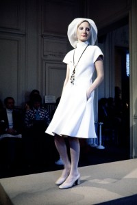A model walks the runway in the Christian Dior Spring 1972 Couture Runway Show on January 24, 1972, in Paris, France. The collection was designed by Marc Bohan. (Photo by Reginald Gray/WWD/Penske Media via Getty Images)