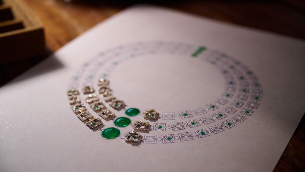 A piece from Chow Tai Fook's High Jewelry collection inspired by ancient Chinese cosmology.