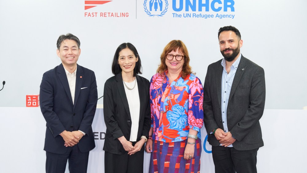 Koji Yanai, UNHCR Japan’s Representative-Designate Fumiko Kashiwa, Clare Stewart and Hasan Kattan.