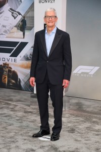 Tim Cook at the "F1" New York Premiere on June 16, 2025 in New York, New York.