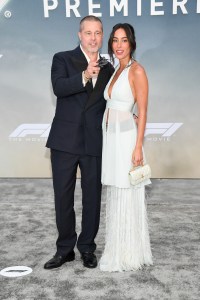 Brad Pitt, Ines de Ramon at the "F1" New York Premiere on June 16, 2025 in New York, New York.