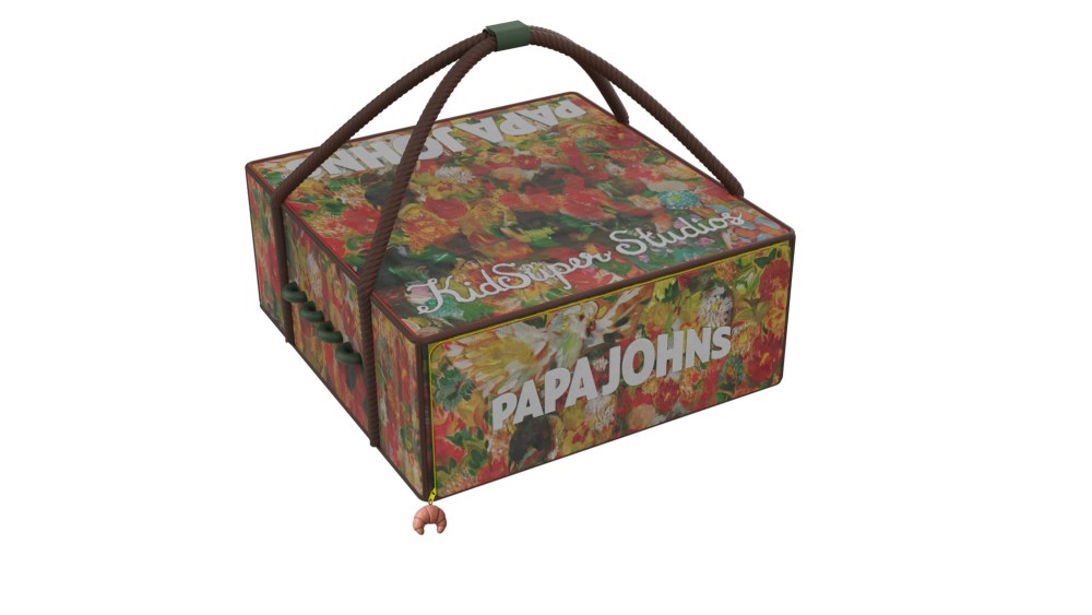 The Papa Johns x KidSuper hot pizza bag.