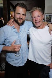 LONDON, ENGLAND - JUNE 03: Syd Hayes and Jason Lloyd Evans attend Sam McKnight's 50th Celebrations and 70th Birthday at La Môme on June 03, 2025 in London, England. (Photo by Darren Gerrish/WireImage for Sam McKnight)
