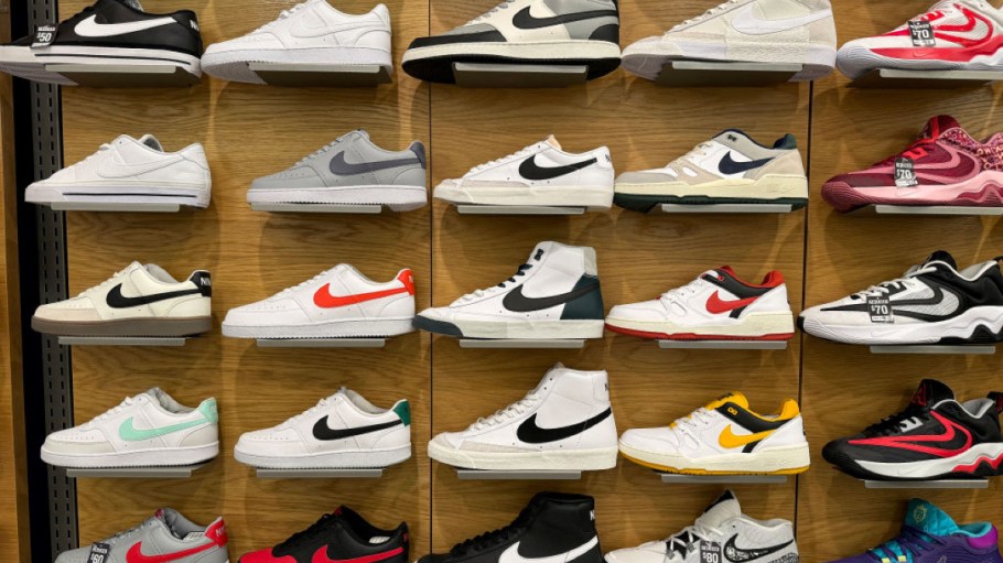 Nike sneaker wall Macy's, Nike sneakers
