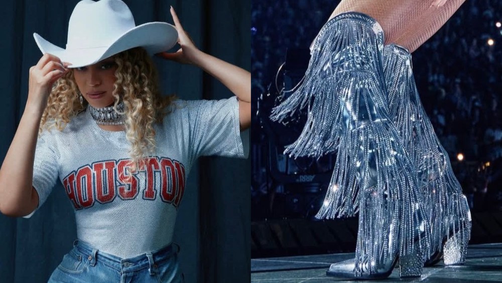 Beyonce wears Paris Texas boots in  Houston on Saturday.