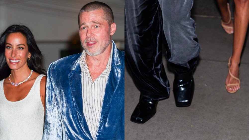 Brad Pitt and Ines de Ramon in New York City on June 13, 2025.