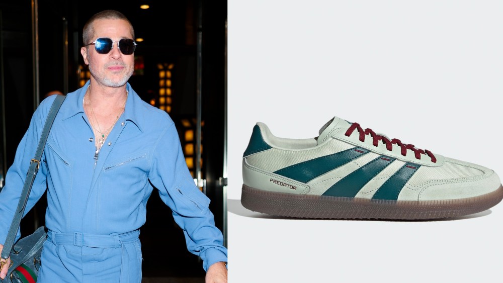 Brad Pitt Keeps It Cool in Adidas Mexico Predator Freestyle Sneakers and Blue Jumpsuit for 'F1' Promo in NYC