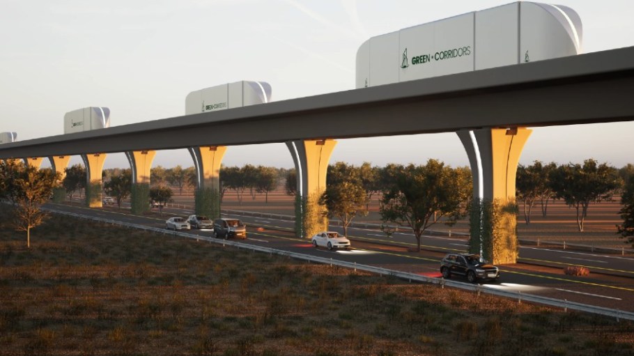 Rendering of the Green Corridor "guideway."