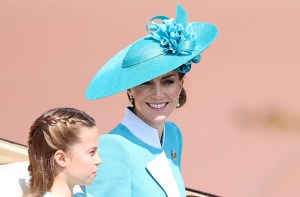 LONDON, ENGLAND - JUNE 14: Princess Charlotte of Wales and Catherine, Princess of Wales travel by carriag during Trooping The Colour 2025 on June 14, 2025 in London, England. Trooping The Colour is a ceremonial parade celebrating the official birthday of the British Monarch. The event features over 1,400 soldiers and officers, accompanied by 200 horses. More than 400 musicians from ten different bands and Corps of Drums march and while performing. (Photo by Chris Jackson/Getty Images)