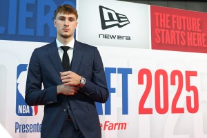 NEW YORK, NEW YORK - JUNE 25: Cooper Flagg poses on the red carpet prior to the 2025 NBA Draft - Round One at Barclays Center on June 25, 2025 in New York City. NOTE TO USER: User expressly acknowledges and agrees that, by downloading and/or using this photograph, user is consenting to the terms and conditions of the Getty Images License Agreement. Mandatory Copyright Notice: Copyright 2025 NBAE (Photo by Sarah Stier/Getty Images)
