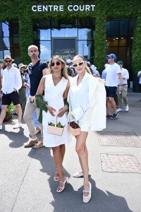 LONDON, ENGLAND - JUNE 30: Eshita Kabra and Sophie Hermann outside Centre Court at The Championships 2025. Held at All England Lawn Tennis and Croquet Club, Wimbledon. Day 1, on June 30, 2025 in London, England. (Photo by Stuart C. Wilson/Getty Images for AELTC)