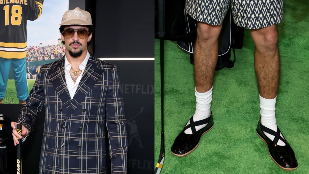 Bad Bunny attends the Happy Gilmore 2 World Premiere at Jazz at Lincoln Center on July 21, 2025 in New York City.