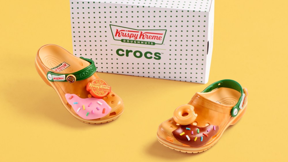 Krispy Kreme Crocs Classic clogs.